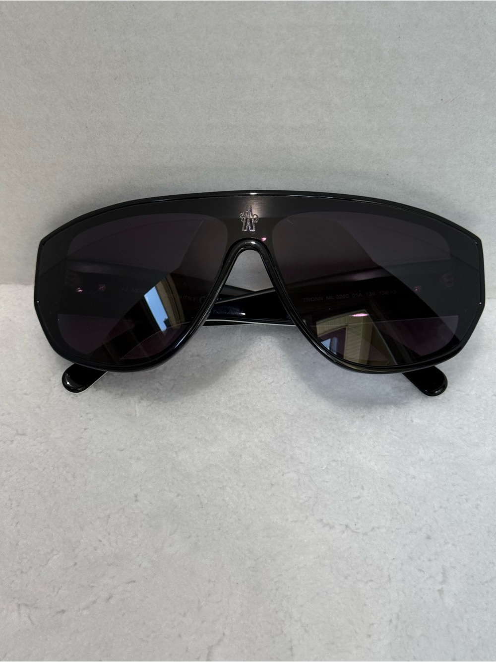 Moncler Black Shield Sunglasses - Women White Accent Logo Designer